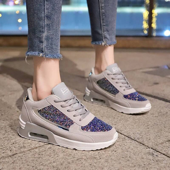 Leisure Casual Breathable Muffin Shoes For Students $47.90 Dana Fashion Color: Grey silver Size: 35 Women's shoes Product Information: Style: Casual Fabric: Frosted Lining: Single Sole: Polyurethane sole Code number: 35-40 High heel: 4CM Color: Black gold