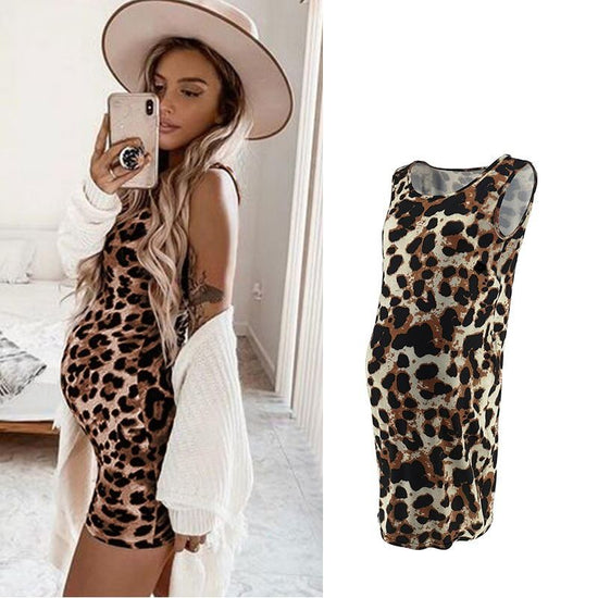 Leopard Dress Summer Sleeveless Pregnant Women $16.83 Dana Fashion Color: Brown Size: L Baby & Mother Leopard Dress Summer Sleeveless Pregnant Women Maternity Sleeveless Dresses Casual Silm Pencil Bodycon Dress Womens Dresses Skirt length: MIDI skirt Neck