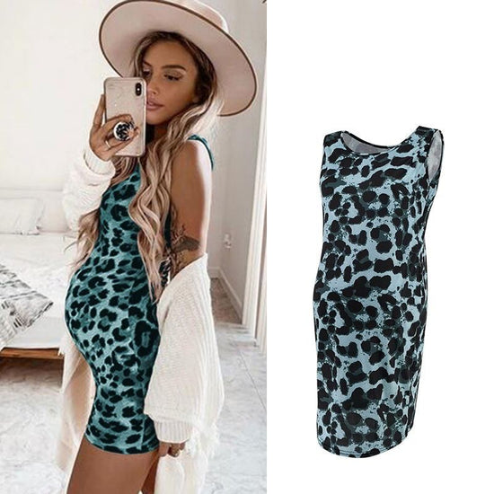 Leopard Dress Summer Sleeveless Pregnant Women $16.83 Dana Fashion Color: Brown Size: L Baby & Mother Leopard Dress Summer Sleeveless Pregnant Women Maternity Sleeveless Dresses Casual Silm Pencil Bodycon Dress Womens Dresses Skirt length: MIDI skirt Neck