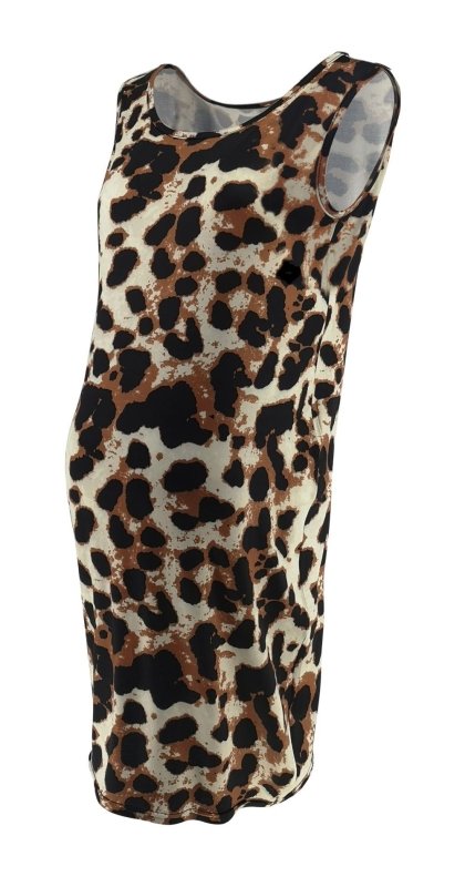 Leopard Dress Summer Sleeveless Pregnant Women $16.83 Dana Fashion Color: Brown Size: L Baby & Mother Leopard Dress Summer Sleeveless Pregnant Women Maternity Sleeveless Dresses Casual Silm Pencil Bodycon Dress Womens Dresses Skirt length: MIDI skirt Neck