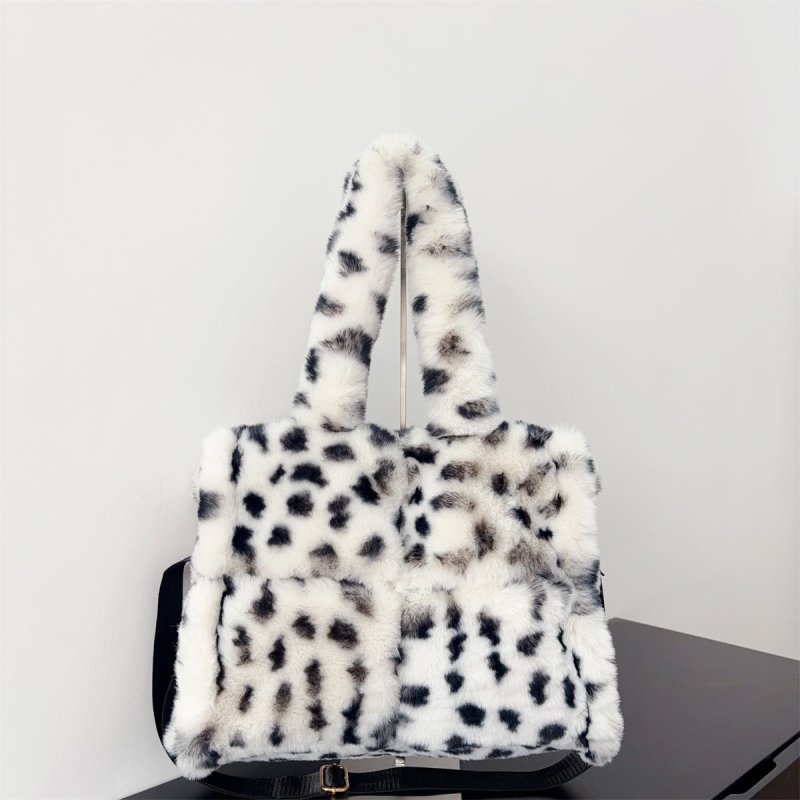 Leopard Print Tote Shoulder Messenger Bag Large Capacity $59.00 Dana Fashion Color: White Women's Bags Product information: Color: pink leopard print, light khaki, leopard print, gray leopard print, brown leopard print, white leopard print Applicable Gend