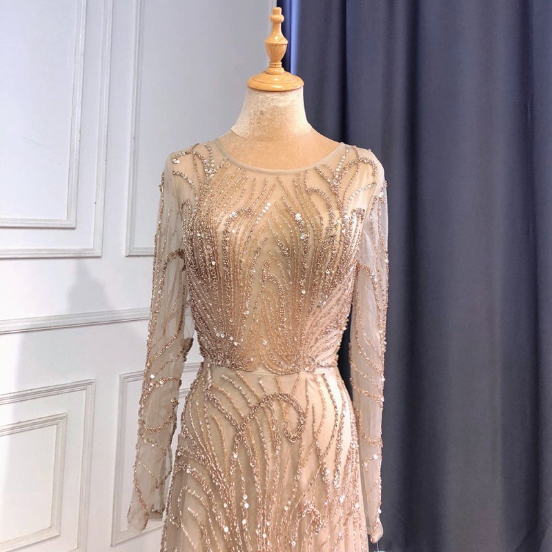 Light Luxury Minority High-end Evening Dress $599.00 Dana Fashion Color: Caramel Color Size: L Women's clothing Product information: Color: caramel Sleeve type: long sleeve Main fabric composition: Polyester Fiber Waist type: tight waist Size: XS,S,M,L,XL