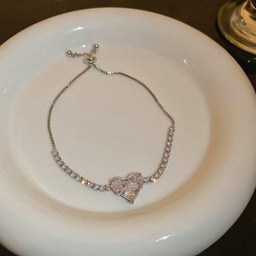 18 Bracelet Silver Love Heart