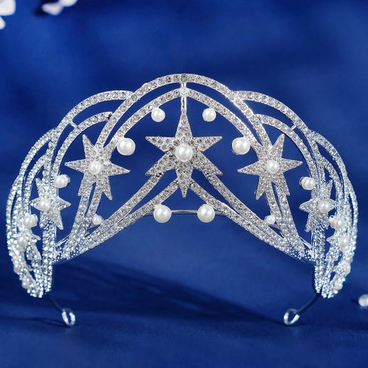 Light Luxury Socialite Style Hair Accessories Wedding Dress Headdress $29.65 Dana Fashion Color: Silver Women's Accessories Product information: Treatment Process: Diamond Purpose: 18 adult ceremony Crown photography accessories bridal veil crown Color: S