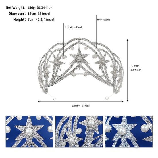 Light Luxury Socialite Style Hair Accessories Wedding Dress Headdress $29.65 Dana Fashion Color: Silver Women's Accessories Product information: Treatment Process: Diamond Purpose: 18 adult ceremony Crown photography accessories bridal veil crown Color: S