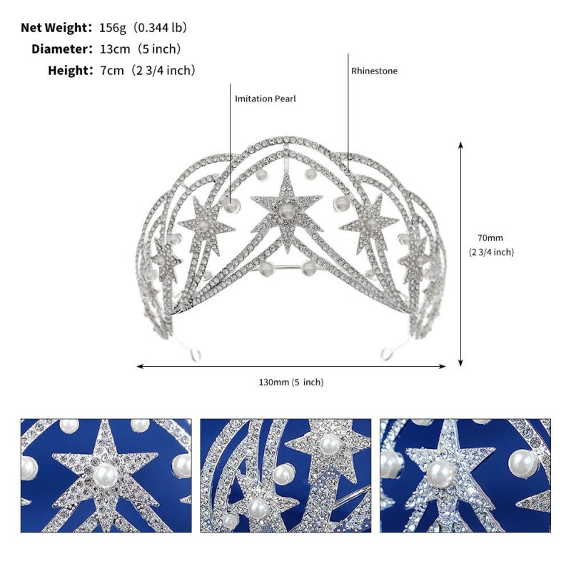 Light Luxury Socialite Style Hair Accessories Wedding Dress Headdress $29.65 Dana Fashion Color: Silver Women's Accessories Product information: Treatment Process: Diamond Purpose: 18 adult ceremony Crown photography accessories bridal veil crown Color: S