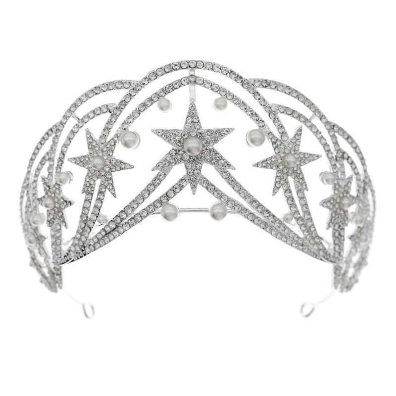 Light Luxury Socialite Style Hair Accessories Wedding Dress Headdress $29.65 Dana Fashion Color: Silver Women's Accessories Product information: Treatment Process: Diamond Purpose: 18 adult ceremony Crown photography accessories bridal veil crown Color: S