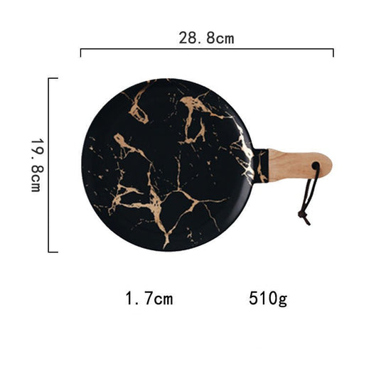 Light luxury style marble and gold irregular ceramic tray $46.47 Dana Fashion Color: 13Style Dana's Kitchen Product name: Nordic marble gold cracked tray Commodity technology: high temperature firing Product material: ceramic Note: The ceramic products ar