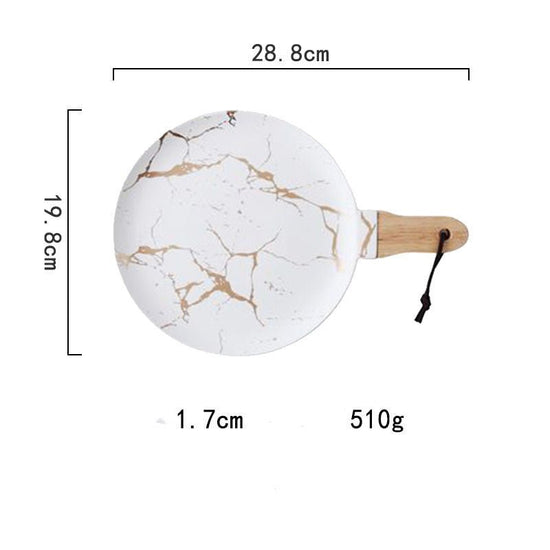 Light luxury style marble and gold irregular ceramic tray $46.47 Dana Fashion Color: 14Style Dana's Kitchen Product name: Nordic marble gold cracked tray Commodity technology: high temperature firing Product material: ceramic Note: The ceramic products ar