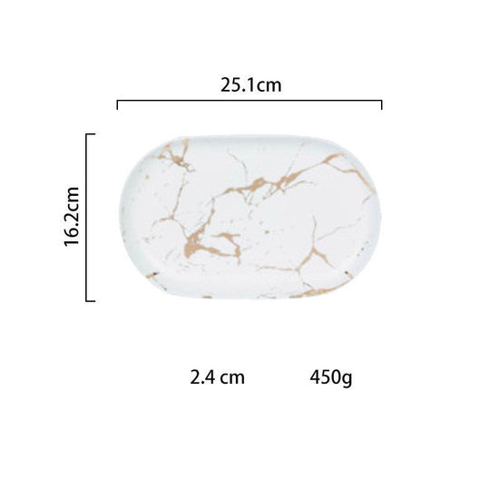 Light luxury style marble and gold irregular ceramic tray $39.37 Dana Fashion Color: 6Style Dana's Kitchen Product name: Nordic marble gold cracked tray Commodity technology: high temperature firing Product material: ceramic Note: The ceramic products are