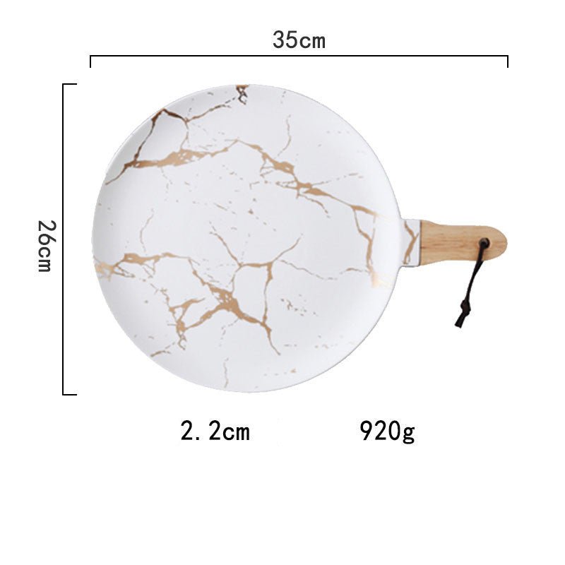 Light luxury style marble and gold irregular ceramic tray $60.72 Dana Fashion Color: 12Style Dana's Kitchen Product name: Nordic marble gold cracked tray Commodity technology: high temperature firing Product material: ceramic Note: The ceramic products ar