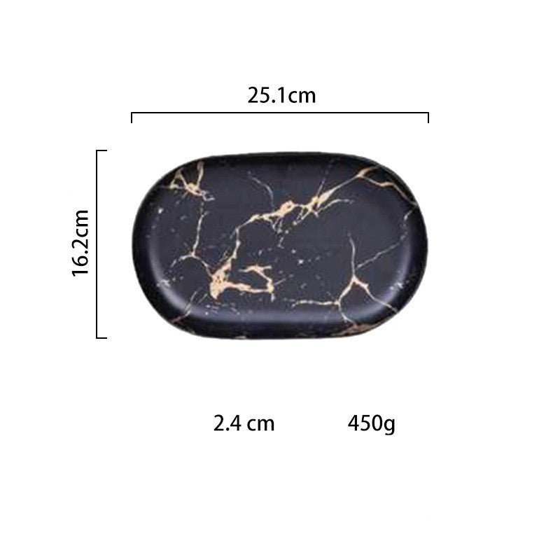 Light luxury style marble and gold irregular ceramic tray $39.37 Dana Fashion Color: 5Style Dana's Kitchen Product name: Nordic marble gold cracked tray Commodity technology: high temperature firing Product material: ceramic Note: The ceramic products are