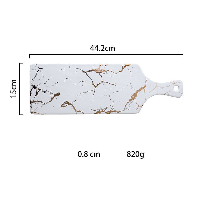 Light luxury style marble and gold irregular ceramic tray $57.78 Dana Fashion Color: 10Style Dana's Kitchen Product name: Nordic marble gold cracked tray Commodity technology: high temperature firing Product material: ceramic Note: The ceramic products ar