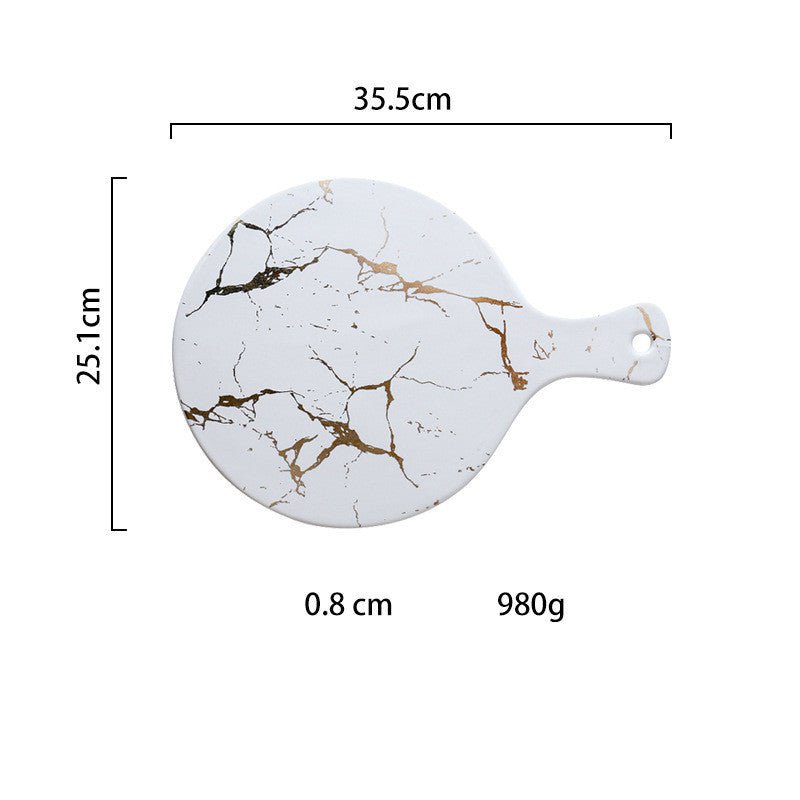 Light luxury style marble and gold irregular ceramic tray $60.74 Dana Fashion Color: 8Style Dana's Kitchen Product name: Nordic marble gold cracked tray Commodity technology: high temperature firing Product material: ceramic Note: The ceramic products are