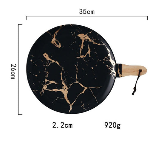 Light luxury style marble and gold irregular ceramic tray $60.72 Dana Fashion Color: 11Style Dana's Kitchen Product name: Nordic marble gold cracked tray Commodity technology: high temperature firing Product material: ceramic Note: The ceramic products ar