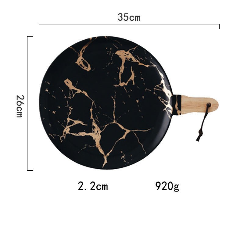 Light luxury style marble and gold irregular ceramic tray $60.72 Dana Fashion Color: 11Style Dana's Kitchen Product name: Nordic marble gold cracked tray Commodity technology: high temperature firing Product material: ceramic Note: The ceramic products ar