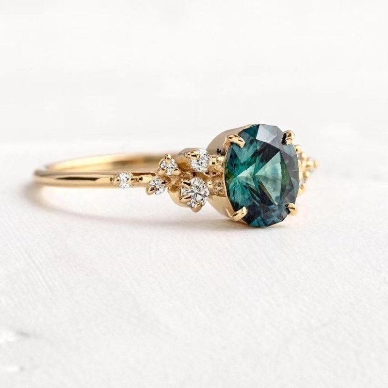 Light Luxury Temperament Flower Ring Three-piece Ring Set $14.52 Dana Fashion Color: Green Diamond Size: No 10 Women's Accessories Product information: Type: Ring, ring Treatment Process: Electroplating Color: lvzuan three-piece set Applicable population: