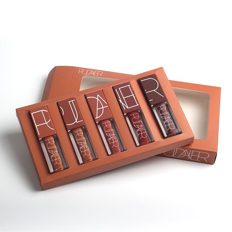 Lip gloss suit $52.82 Dana Fashion Color: P1202 suit makeup Color : Pumpkin color series Size: 18.4*2.4*10.4 (cm) / set