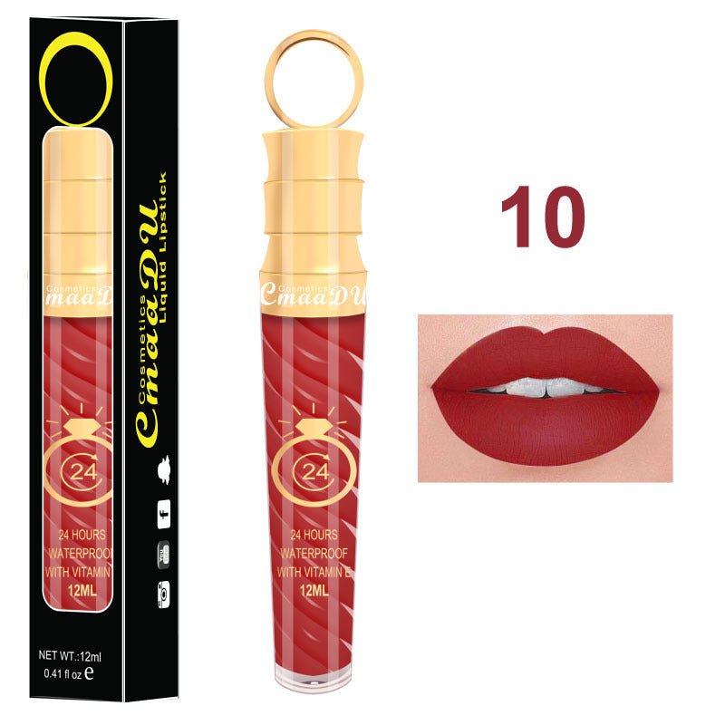 Lip gloss $14.99 Dana Fashion Color: 10 Style makeup Matte lip gloss non-stick cup does not fade 12ML large capacity lip gloss metal pearl liquid lipstick Net content: 12ML Color: 20 colors Weight: 35g / support (with carton packaging)