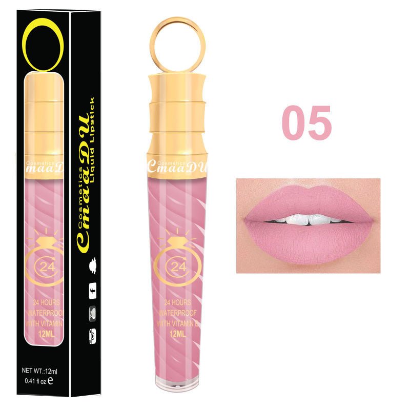 Lip gloss $14.99 Dana Fashion Color: 05 Style makeup Matte lip gloss non-stick cup does not fade 12ML large capacity lip gloss metal pearl liquid lipstick Net content: 12ML Color: 20 colors Weight: 35g / support (with carton packaging)