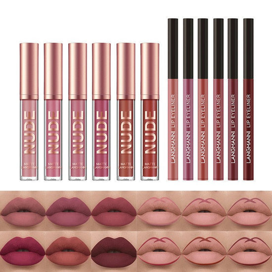 Lip Liner And Lipstick Makeup 12 Pcs Set 6 Matte Lipstick 6 Lip Liner Pens Waterproof Long Lasting Matte Lipstick Beauty Cosmetics Makeup Gift For Girls Lipstick Set $30.00 Dana Fashion Color: As shown makeup Overview: 【Lipstick Lip Liner Set】 It comes to
