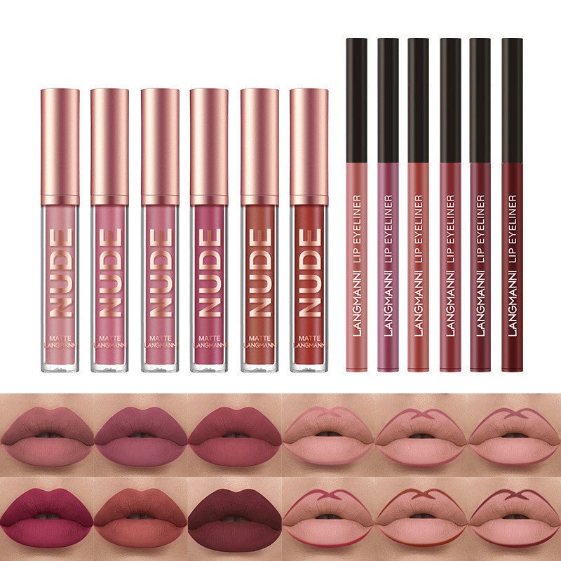 Lip Liner And Lipstick Makeup 12 Pcs Set 6 Matte Lipstick 6 Lip Liner Pens Waterproof Long Lasting Matte Lipstick Beauty Cosmetics Makeup Gift For Girls Lipstick Set $30.00 Dana Fashion Color: As shown makeup Overview: 【Lipstick Lip Liner Set】 It comes to