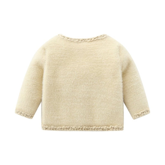 Little fragrance long-sleeved knitted cardigan $44.12 Dana Fashion Color: Beige Size: 100cm Baby Clothing Thickness: thicker Sleeve length: long sleeve Closed style: single-breasted pattern: plain Fabric name: Knitting Main fabric composition: nylon/nylon