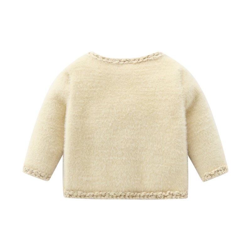 Little fragrance long-sleeved knitted cardigan $44.12 Dana Fashion Color: Beige Size: 100cm Baby Clothing Thickness: thicker Sleeve length: long sleeve Closed style: single-breasted pattern: plain Fabric name: Knitting Main fabric composition: nylon/nylon