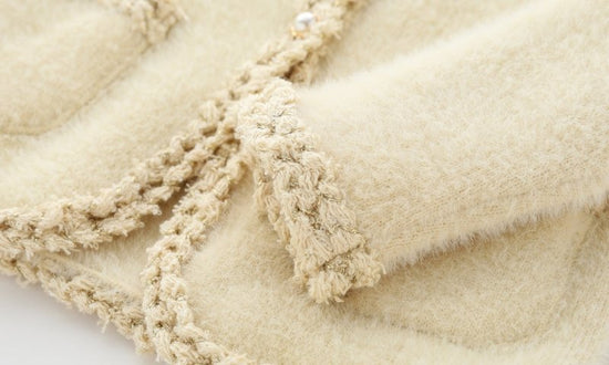 Little fragrance long-sleeved knitted cardigan $44.12 Dana Fashion Color: Beige Size: 100cm Baby Clothing Thickness: thicker Sleeve length: long sleeve Closed style: single-breasted pattern: plain Fabric name: Knitting Main fabric composition: nylon/nylon