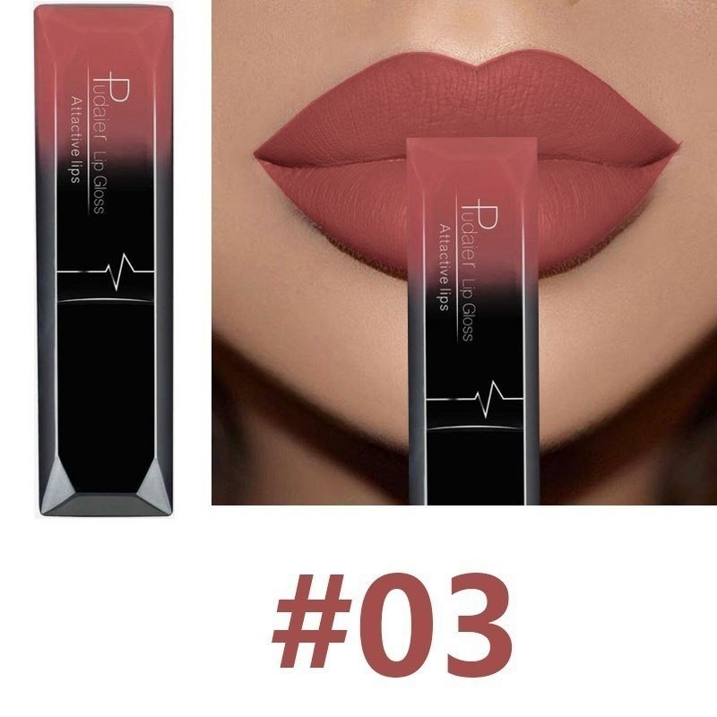 Long-lasting Non-stick Lip Balm $15.00 Dana Fashion Color: 3 makeup 17 Color for You to Choose. 100% brand new and High quality Quantity: 1 PC Features: Matte,Long-lasting,Waterproof Capacity: 8ml Package Content: 1 PC Matte Lip Gloss