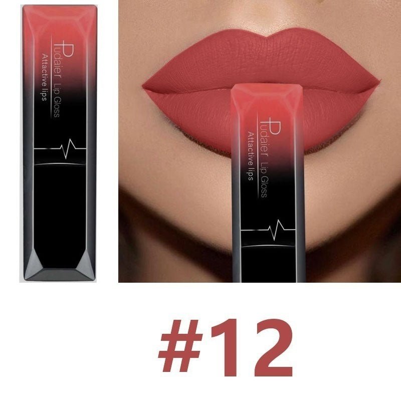 Long-lasting Non-stick Lip Balm $15.00 Dana Fashion Color: 12 makeup 17 Color for You to Choose. 100% brand new and High quality Quantity: 1 PC Features: Matte,Long-lasting,Waterproof Capacity: 8ml Package Content: 1 PC Matte Lip Gloss