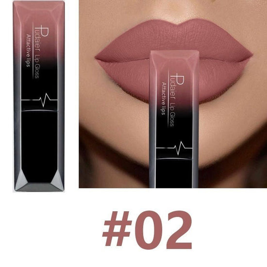 Long-lasting Non-stick Lip Balm $15.00 Dana Fashion Color: 2 makeup 17 Color for You to Choose. 100% brand new and High quality Quantity: 1 PC Features: Matte,Long-lasting,Waterproof Capacity: 8ml Package Content: 1 PC Matte Lip Gloss
