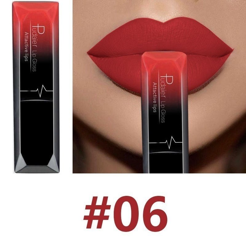 Long-lasting Non-stick Lip Balm $15.00 Dana Fashion Color: 6 makeup 17 Color for You to Choose. 100% brand new and High quality Quantity: 1 PC Features: Matte,Long-lasting,Waterproof Capacity: 8ml Package Content: 1 PC Matte Lip Gloss