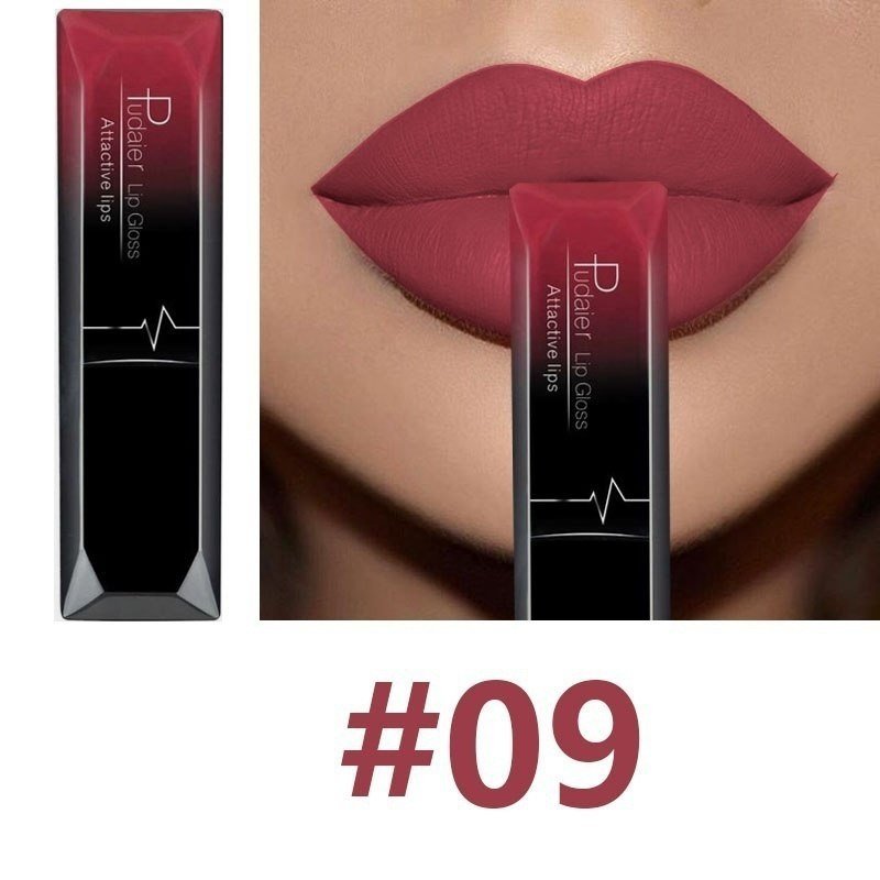 Long-lasting Non-stick Lip Balm $15.00 Dana Fashion Color: 9 makeup 17 Color for You to Choose. 100% brand new and High quality Quantity: 1 PC Features: Matte,Long-lasting,Waterproof Capacity: 8ml Package Content: 1 PC Matte Lip Gloss