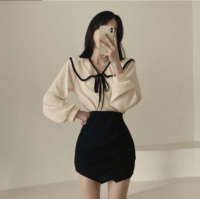 Loose Slimming Lapel Versatile Lace - up Women's ShirtDana FashionDana FashionLoose Slimming Lapel Versatile Lace - up Women's Shirt