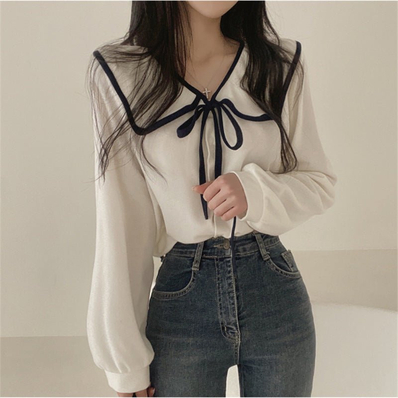 Loose Slimming Lapel Versatile Lace - up Women's ShirtDana FashionDana FashionLoose Slimming Lapel Versatile Lace - up Women's Shirt