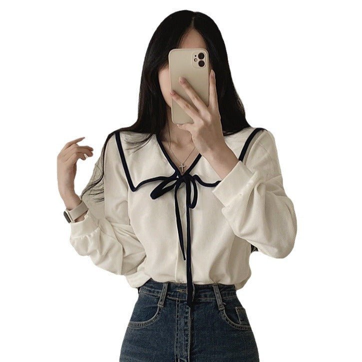 Loose Slimming Lapel Versatile Lace - up Women's ShirtDana FashionDana FashionLoose Slimming Lapel Versatile Lace - up Women's Shirt