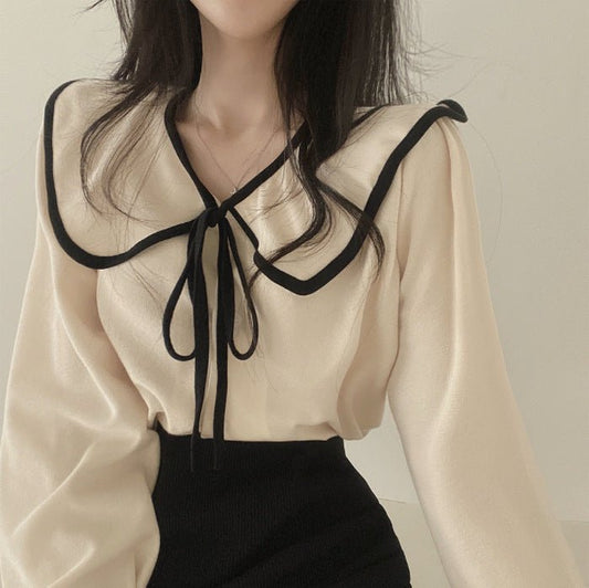 Loose Slimming Lapel Versatile Lace - up Women's ShirtDana FashionDana FashionLoose Slimming Lapel Versatile Lace - up Women's Shirt