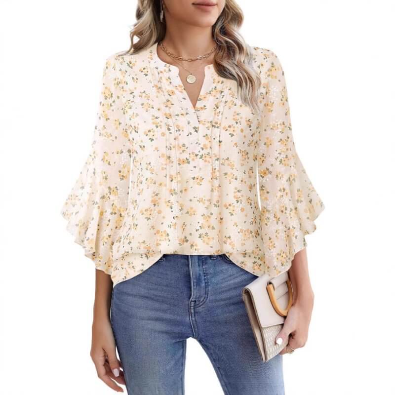 Lotus Leaf 34 Sleeve Top Solid Color Fashion $39.90 Dana Fashion Color: Black Size: L Women's clothing Product information: Color: purple, glitter, green, blue, orange, light yellow, red, black, pink, pink, pink rose, Emerald, wine red, navy blue, white S