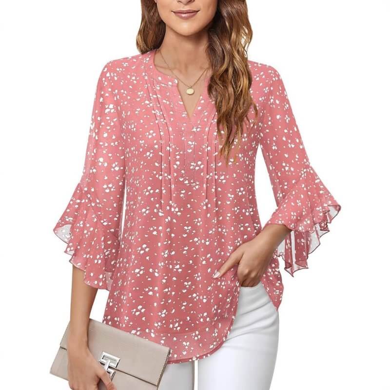 Lotus Leaf 34 Sleeve Top Solid Color Fashion $39.90 Dana Fashion Color: Black Size: L Women's clothing Product information: Color: purple, glitter, green, blue, orange, light yellow, red, black, pink, pink, pink rose, Emerald, wine red, navy blue, white S