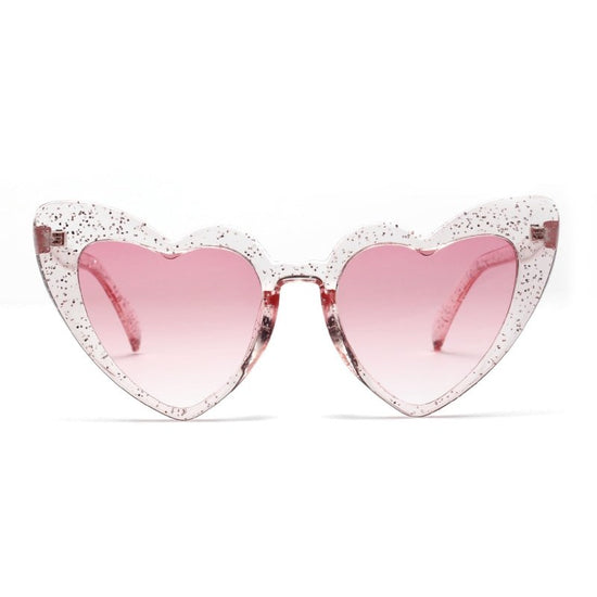 Love Sunglasses Big Heart Sunglasses Europe and America Popular Heart Shape Glasses $15.57 Dana Fashion Lens color: Glittering powder Women's Accessories Specification adult Glasses structure Frame Polarized No Lens material AC Style Vintage Frame Materia