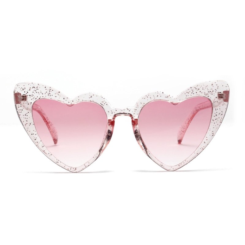 Love Sunglasses Big Heart Sunglasses Europe and America Popular Heart Shape Glasses $15.57 Dana Fashion Lens color: Glittering powder Women's Accessories Specification adult Glasses structure Frame Polarized No Lens material AC Style Vintage Frame Materia