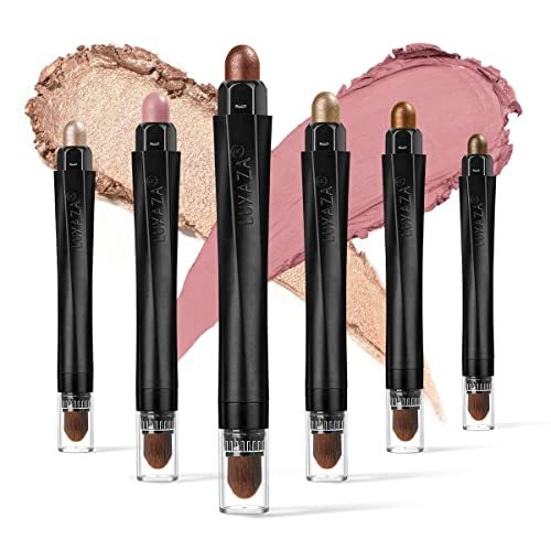 LUXAZA 6PCS Shimmer Neutral Brown Eyeshadow Stick Makeup Set $165.50 Dana Fashion Color: Black makeup Product information: Name: 6-piece Light Brown Eyeshadow Stick Makeup Set Brand: LUXAZA Model number: B0B56J32BC Material: Metal Weight: 200g Packing lis