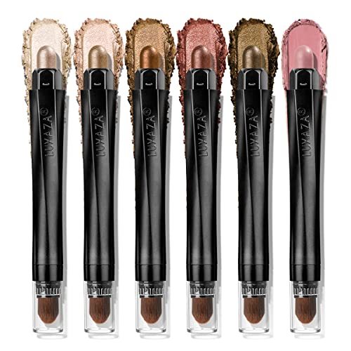 LUXAZA 6PCS Shimmer Neutral Brown Eyeshadow Stick Makeup Set $165.50 Dana Fashion Color: Black makeup Product information: Name: 6-piece Light Brown Eyeshadow Stick Makeup Set Brand: LUXAZA Model number: B0B56J32BC Material: Metal Weight: 200g Packing lis