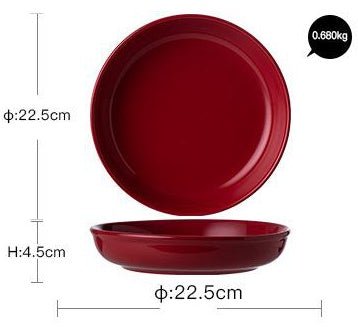 Luxury Red Glaze Ceramic Dinner Sets Kitchen Utensils Porcelain Salad Serving Plate Dish Bowl Restaurant Dining Table Home Decor $46.99 Dana Fashion style: Red shallow Mouth Basin Dana's Kitchen Product information: Material: porcelain Applicable crowd: t