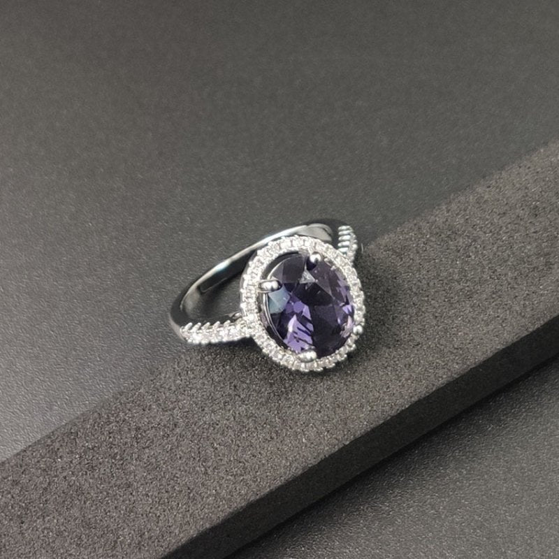 Luxury Zircon Round Crystal Ring $15.46 Dana Fashion Color: Purple size: No10 Women's Accessories Product information: Type: Ring Treatment Process: Electroplating Color: purple, green, black, light blue, ink blue, sapphire blue Size: no.6, no.7, no.8, no