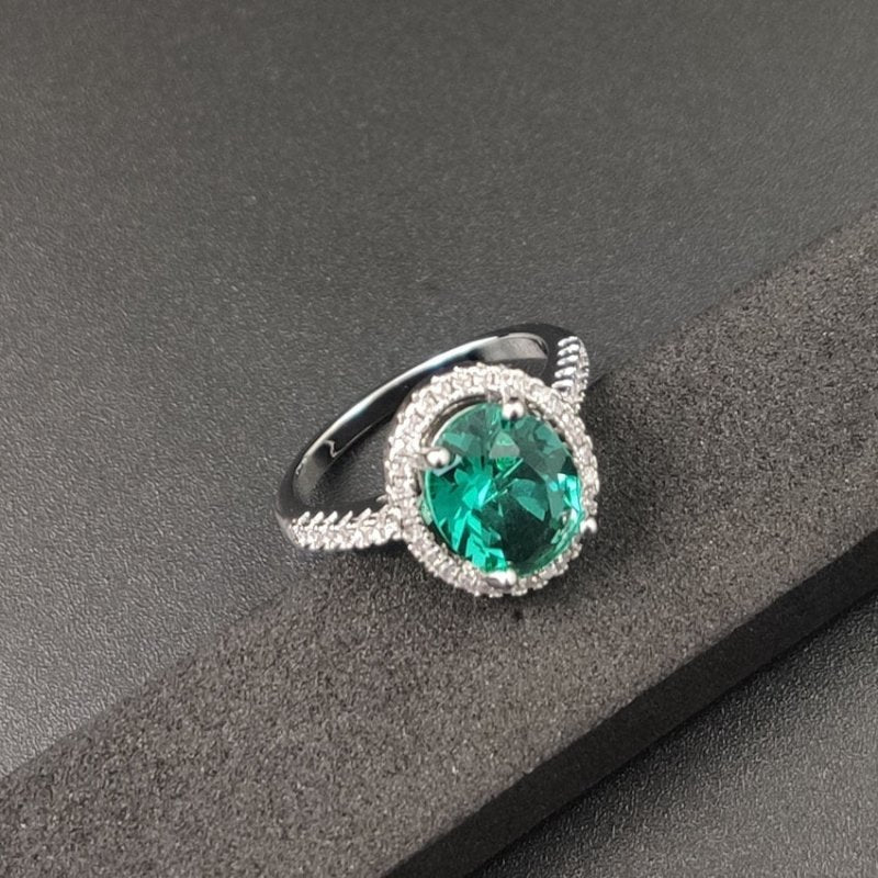 Luxury Zircon Round Crystal Ring $15.46 Dana Fashion Color: Green size: No10 Women's Accessories Product information: Type: Ring Treatment Process: Electroplating Color: purple, green, black, light blue, ink blue, sapphire blue Size: no.6, no.7, no.8, no.
