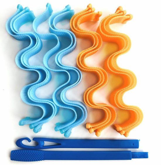 Magic Manual Curling Iron Without Hurting Hair $13.05 Dana Fashion Color: Blue orange Beauty Tools Overview: -These curlers can easily roll up and curl your hair and easily create a unique fashion style. -Hair can be styled naturally without chemicals. -E