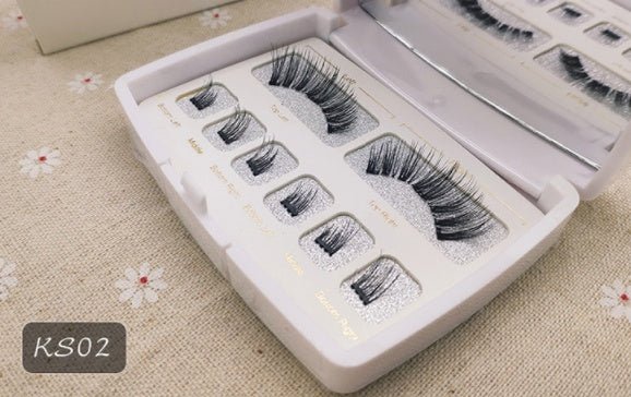 Magnet eyelashes magnetic eyelashes $19.50 Dana Fashion Specification: KS02 makeup Product Category: Whole false eyelashes False Eyelashes Category: Plastic Transparent Terrier Style: cross section Material: high temperature protein Production process: ha