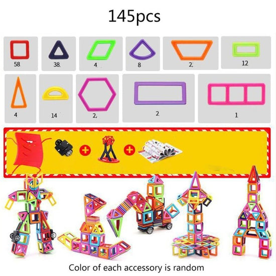 Magnetic building block toys $113.86 Dana Fashion Color: 145pcs Toys & Hobbies Material: Plastic/Plastic Specifications: see detailed drawing Packing: color box, net bag, white box Ability training: use hands and brains, grasp, vision, interest cultivatio